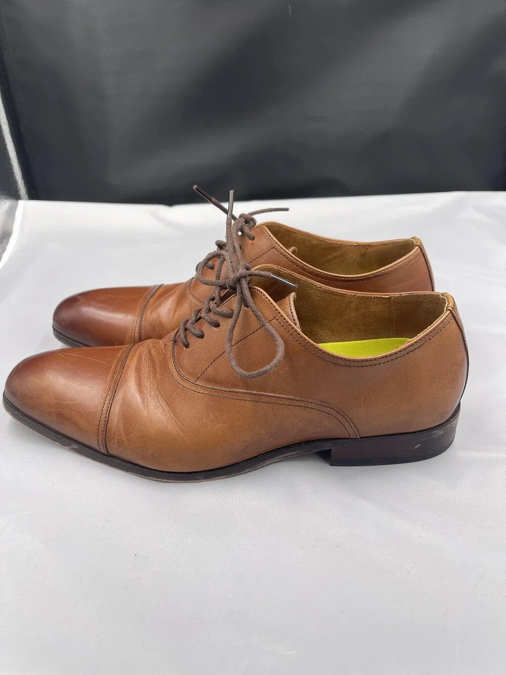 Florsheim Oxford Dress Shoes Mens Size 8.5 Brown Cap Toe Memory Foam Comfort